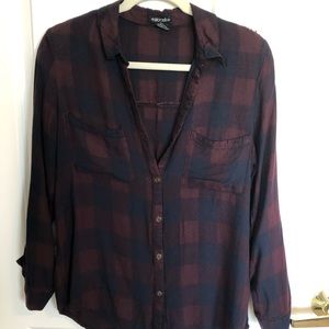 Button down plaid top